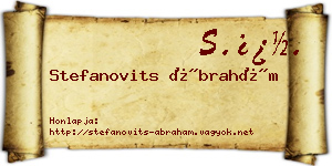Stefanovits Ábrahám névjegykártya